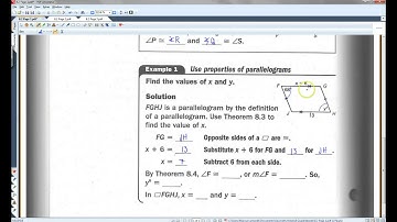 8 2 Use Properties of Parallelograms