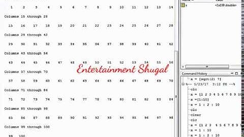 matlab colon, linspace and transpose operator in urdu