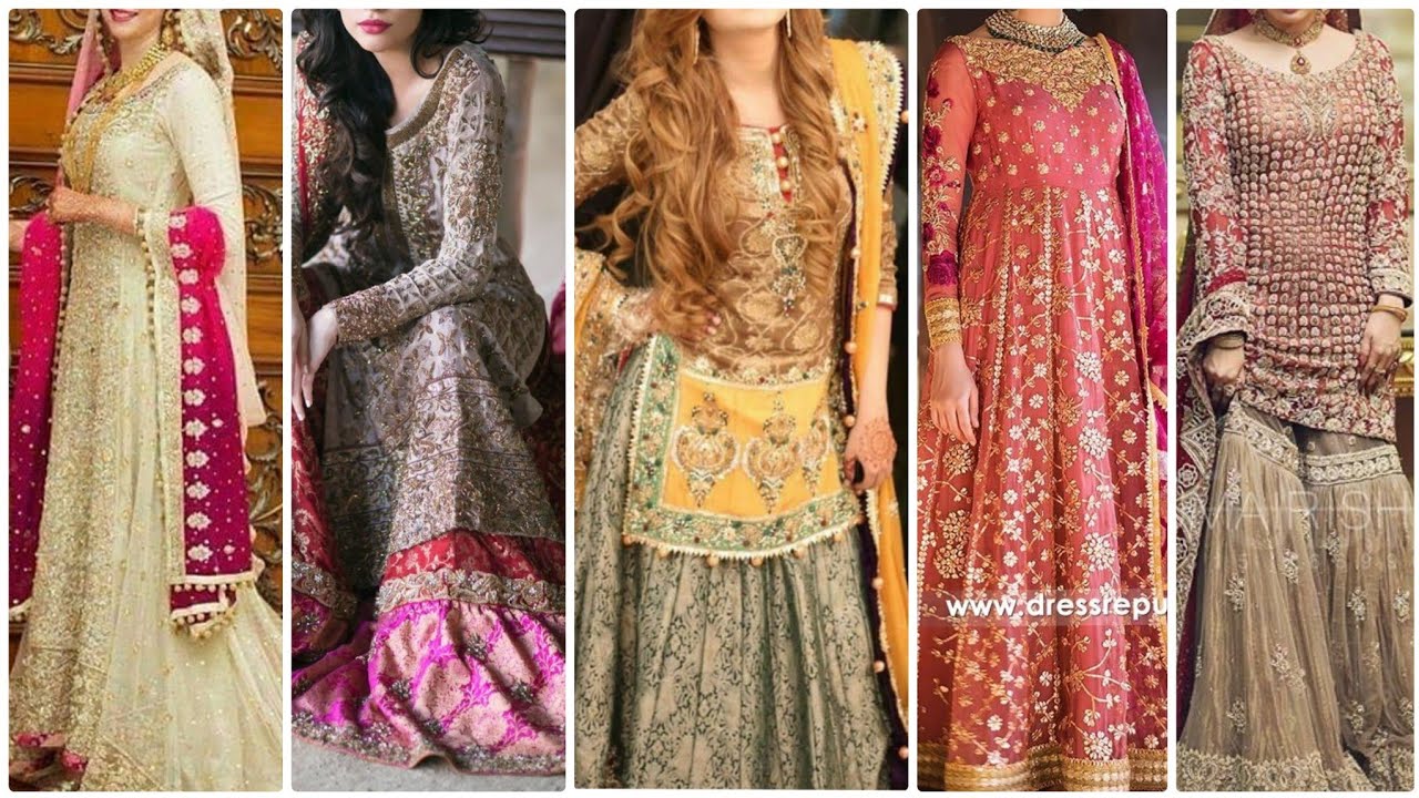 Beautiful Bridal Dress Designs Colour Combinations/Peplum Lehnga/Maxi Lehnga Designs