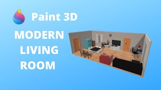 How to make a Modern Living Room using Paint 3D | Time-lapse screenshot 2