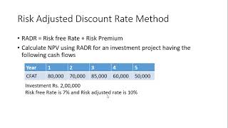 Risk Adjusted Discount Rate - NPV