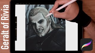 Geralt of Rivia - The Witcher Fan Art - Procreate Digital Portrait // Speedpaint #13