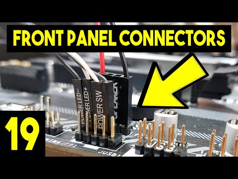 Front Panel Connectors On Motherboard - Easy Beginners Full PC Building Tutorial - Pt 19