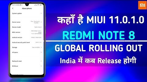 MIUI 11 UPDATE REDMI NOTE 8 | MIUI 11.0.1.0 UPDATE REDMI NOTE 8 GLOBAL ROLLOUT START FULL INFO