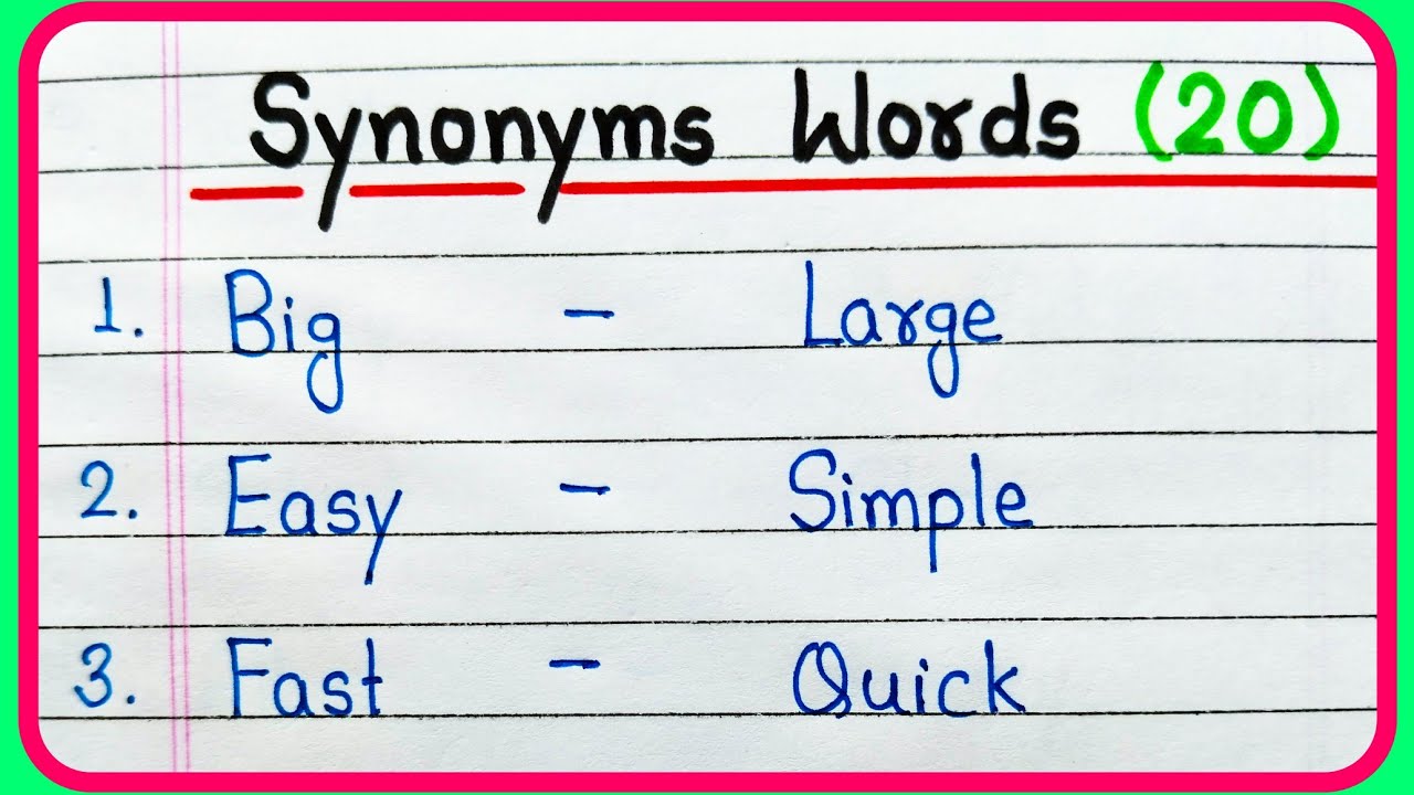 50 Synonyms words in English | What is Synonyms of | Common Synonym Words | Useful Synonyms Words 50
