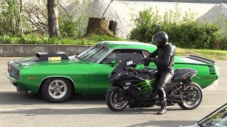 Muscle Car Vs Kawasaki Ninja - Drag Race 604 Street Legit
