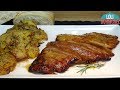 SECRETO DE CERDO AL HORNO Y PATATAS APLASTADAS. Recetas paso a paso, tutorial. Loli Domínguez