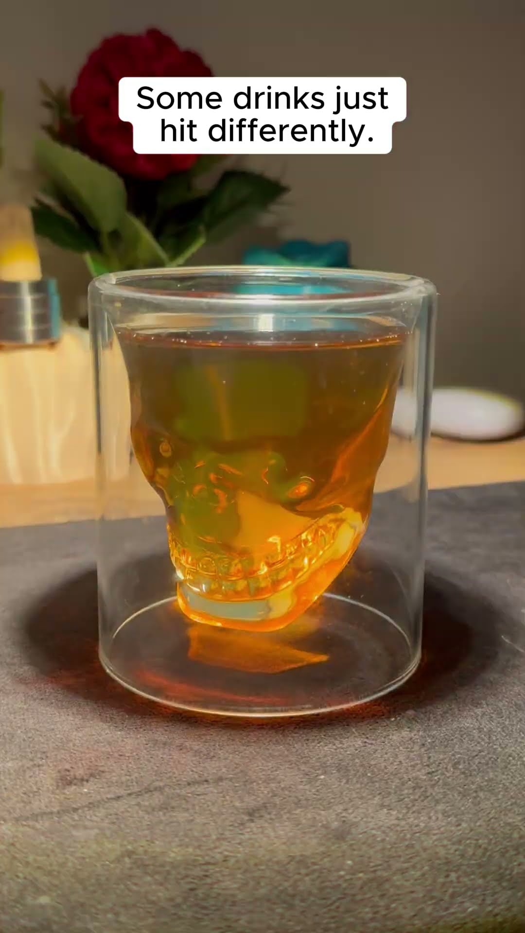 3D Skull Head Double Drinking Glass ?▶️  Link in Bio ( # 1903 )