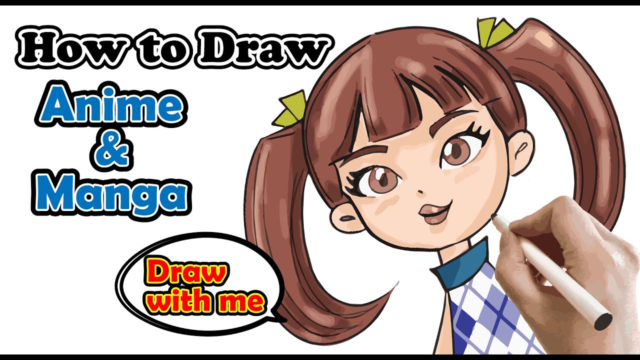 How to draw a girl. How to draw anime face. - YouTube