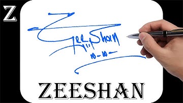 Zeeshan name signature design - Z signature style - How to signature your name