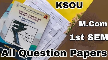 KSOU M.Com 1st Semester All Question papers - June 2024 | M.com | Mysore | Muktagangothri