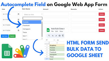 Autocomplete Field on Google Web App | Data Entry using Google HTML Form | R48