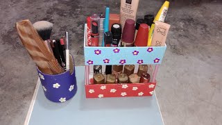 What we made with old mobile box /makeup organizer making with waste material ?