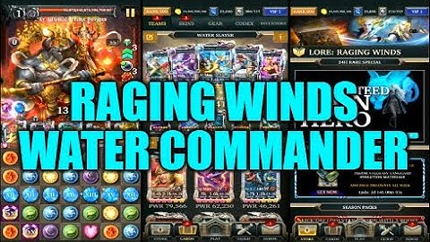 Legendary Game Of Heroes: Raging Winds Event Gameplay/Team Testing (Water Commander)