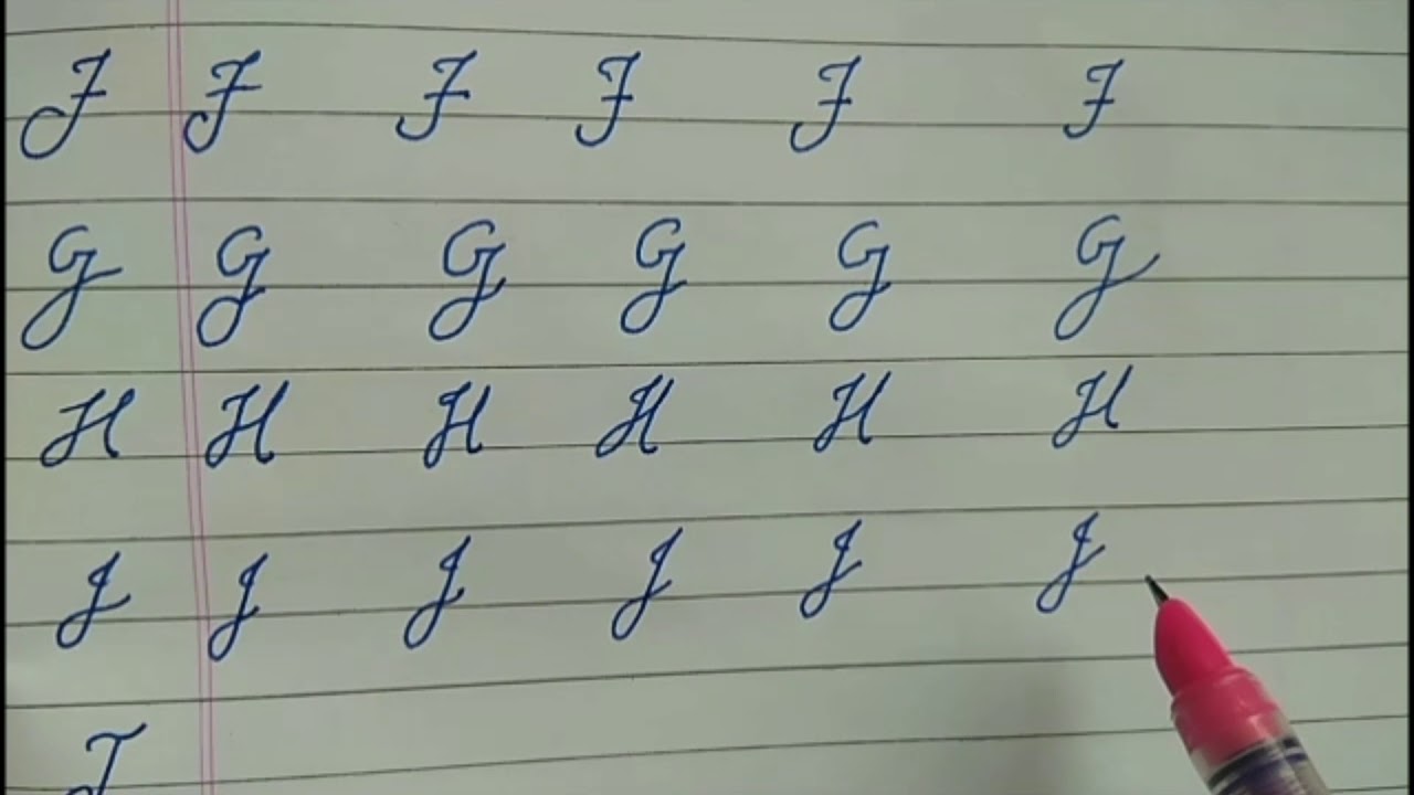 Capital letters in cursive  single line  - YouTube