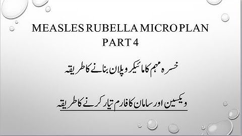 Measles Microplan Part 4 Vaccine & Logistics