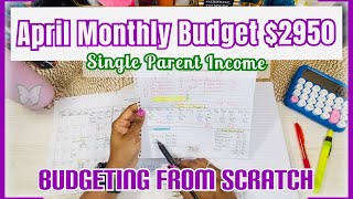 When Bills Go Up & Income Doesnt Follow  | April Monthly Budget with Me | Low Income Single Parent