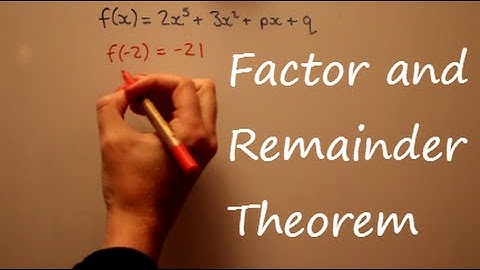 Factor and Remainder Theorem