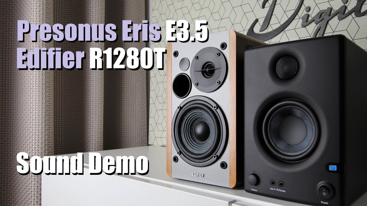 Presonus Eris E3.5 vs Edifier R1280T  ||  Sound Demo w/ Bass Test