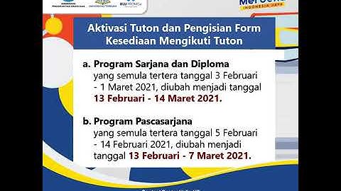 PERUBAHAN JADWAL TUTON (TUTORIAL ONLINE) UNIVERSITAS TERBUKA 2020/21.1