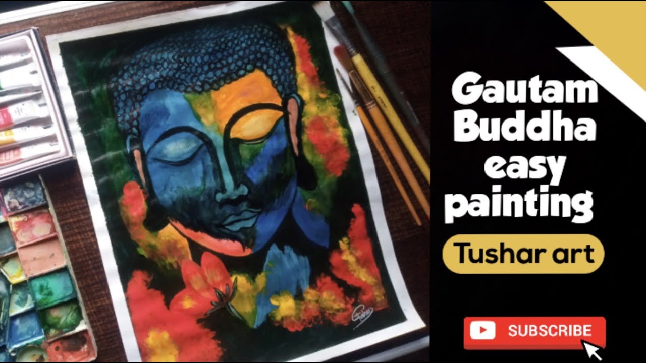 Gautam Buddha Easy Painting Toturial water Colour Painting tusharart34 gautam-buddha-easy-painting-toturial-water-colour-painting-tusharart34