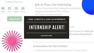 Internship Alert! 🗣 | Job-A-Thon: For Internship | GeeksForGeeks | Wiley - mthree - Hiring Contest screenshot 3