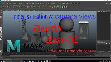 autodusk Maya 2015 tutorials in Telugu class-02- Object creation & camera views in TELUGU