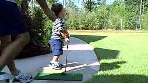 Brayden Golfing 2 1/2 years old