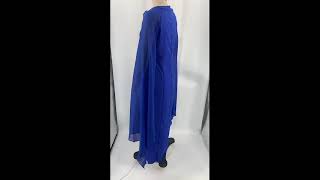 Womens Solid Color Chiffon Cape Sleeve Split Dress Fashion Queen Dress