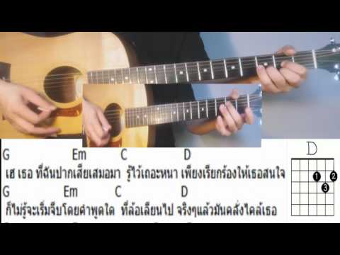 สอนกีต้าร์  คนมีเสน่ห์ ตีคอร์ด+intro แบบง่ายมักๆ ไม่มีคอร์ดทาบ มือใหม่ keyG cover - น้าจร เชียงใหม่