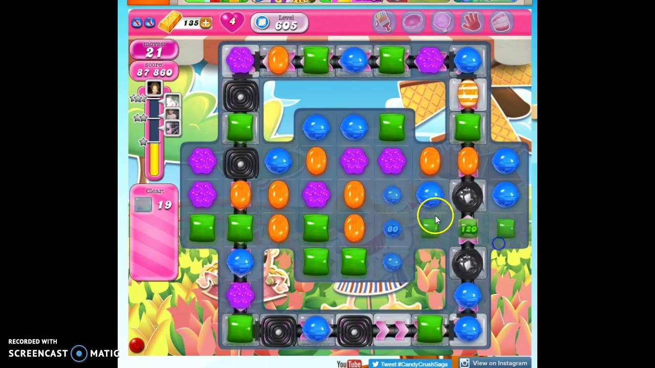 Candy Crush Level 605 help w/audio tips, hints, tricks - YouTube