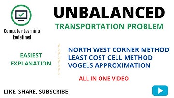Unbalanced Transportation Problem|North-West|Least Cost|Vogels Approximation Method(VAM)|Examples