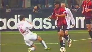Roy Keane tries to break Maldini’s legs