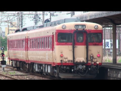 駅撮6】高山本線 ｷﾊ58+ｷﾊ28 国鉄色 富山駅 857D 到着後引上回送