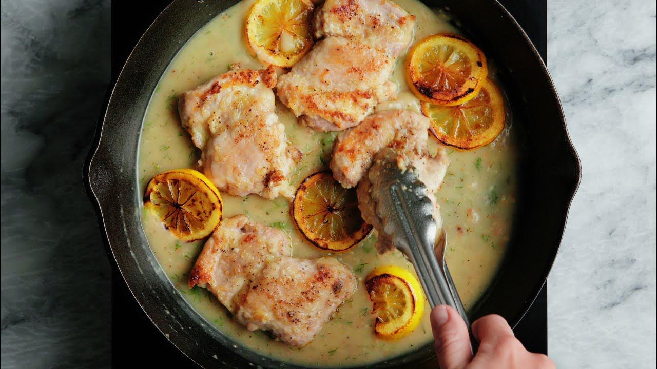 Skillet Lemon Dill Chicken Thighs YouTube