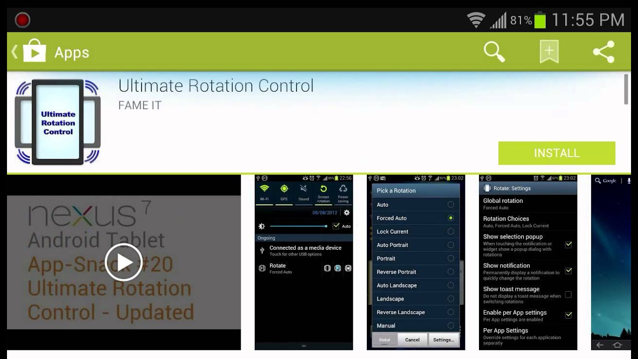 Ultimate Rotation Control (Android App) + Galaxy S3 - YouTube