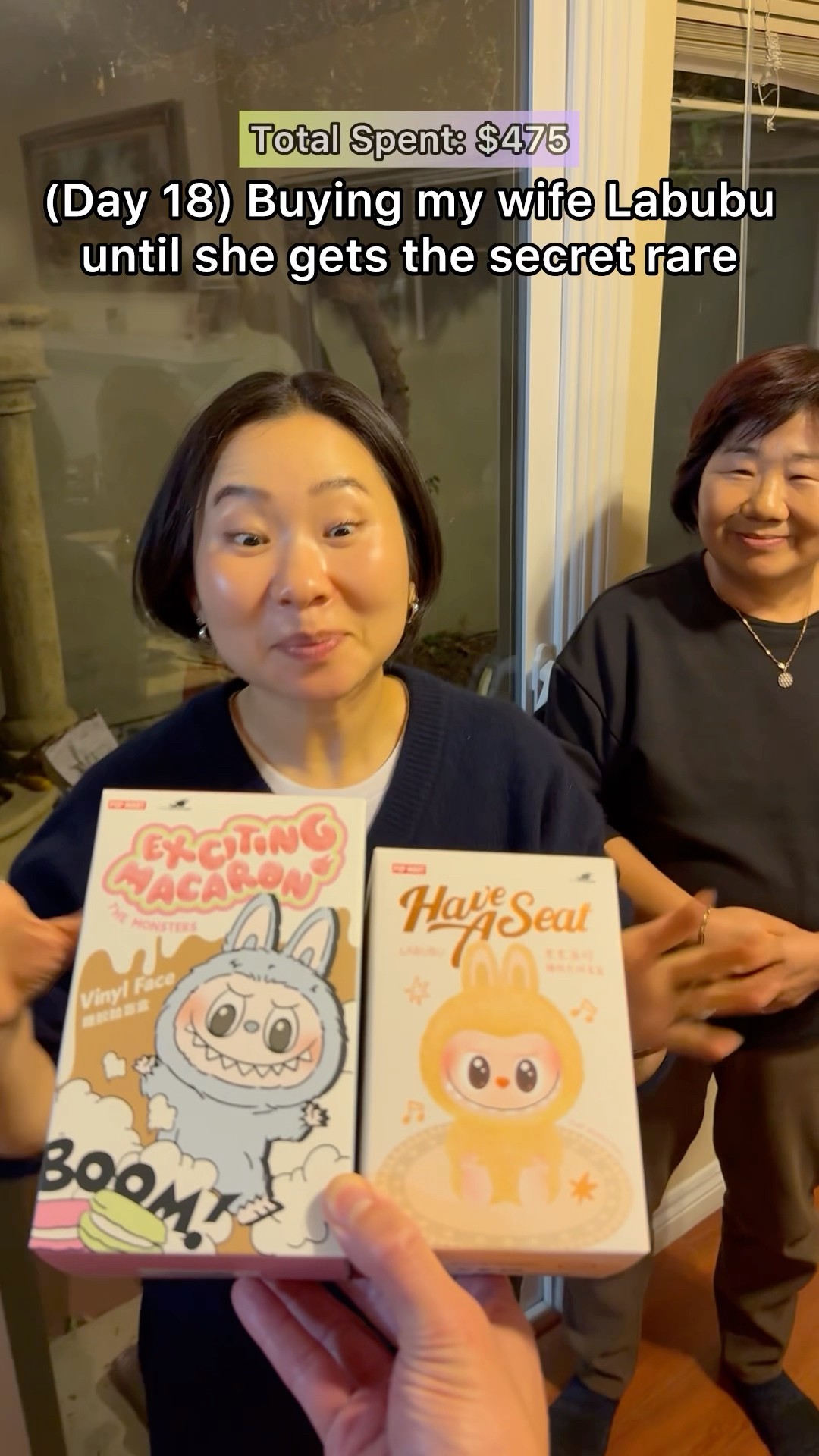 Gave my wife two Labubus \u0026 she shared one with grandma!! (Day 18, $475 Spent)