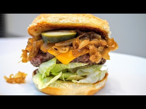 Stovetop Burgers | Juicy Hamburger Recipe | Caramelized Onion Burger