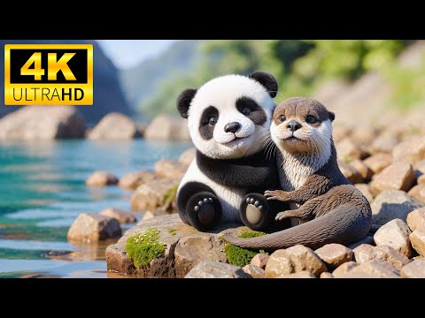 Autumn Animals (60 FPS) - Cozy Moments Among Baby Animals With Relaxing Music (Colorfully Dynamic)