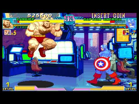 Marvel vs Capcom 1 ( Arcade ) - Strider Hiryu / Zangief Playthrough ( Feb 11, 2019 )