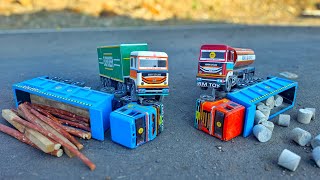 JCB 5CX Fully Loading Mud Sand Ind Oil Tanker | 2 Tata Truck Accident Pulling Out JCB 5CX ? Cs Toy screenshot 5