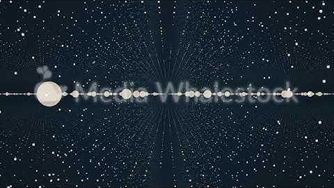 Abstract motion of dots and Lines in space, connection concept. Animation. Small white circles