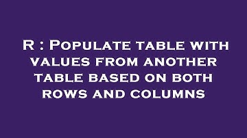 R : Populate table with values from another table based on both rows and columns