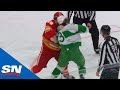 Justin holl and matthew tkachuk drop the gloves for intense tilt