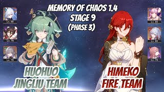 Huohuo x Jingliu Hyper & Himeko Fire Team Memory of Chaos Stage 9 (3 Stars) | Honkai Star Rail