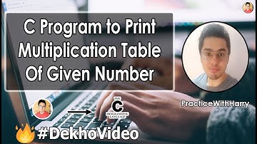 C Program to Generate Multiplication Table of a Given Number