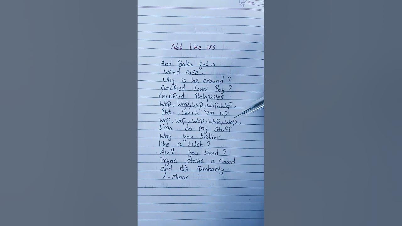 Kendrick Lamar - Not Like Us (Lyrics) (Drake Diss)#rap #hiphop #music #rapper #explore #lyrics