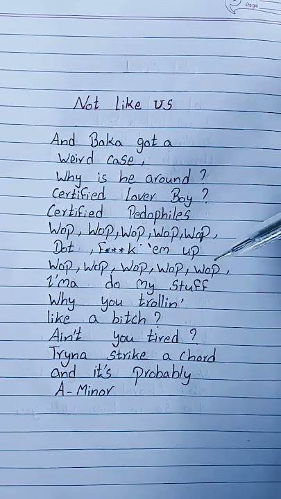 Kendrick Lamar - Not Like Us (Lyrics) (Drake Diss)#rap #hiphop #music #rapper #explore #lyrics