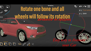 Rotate One Bone and All Tyres will Rotate | car animation in prisma 3d