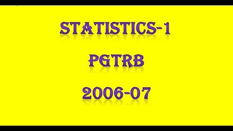 PG TRB STATISTICS-1 PGTRB 2006-07